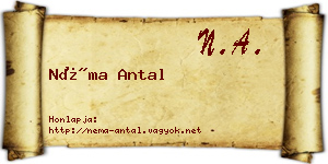 Néma Antal névjegykártya